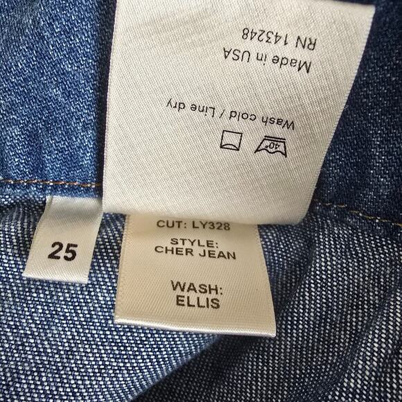 Reformation Cher Denim Jean Ellis Wash Flared Size 25 - Picture 8 of 8